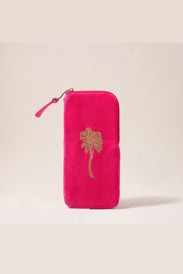 ES gold rose palm glasses case