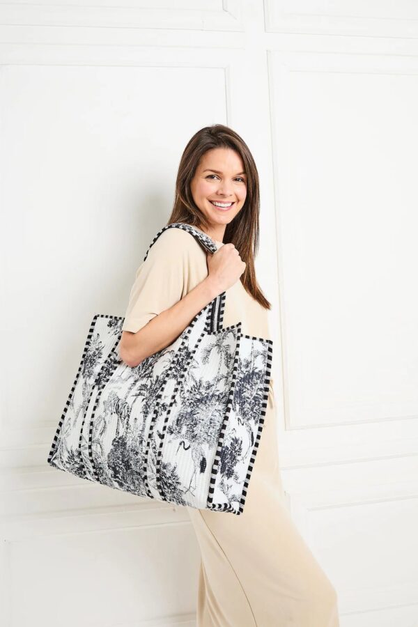 Elie Beaumont serendipidy Cotton tote crane Print
