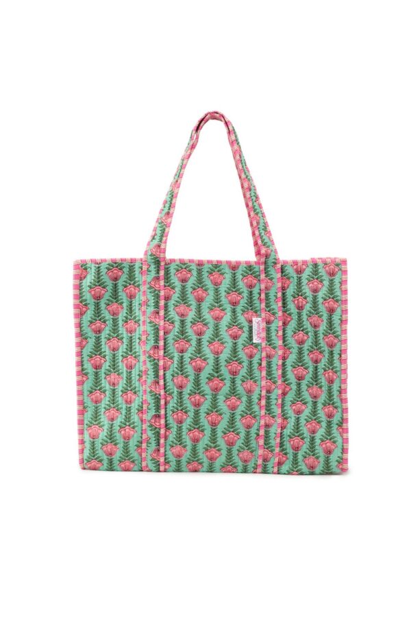 Elie Beaumont serendipity Cotton tote green lotus1