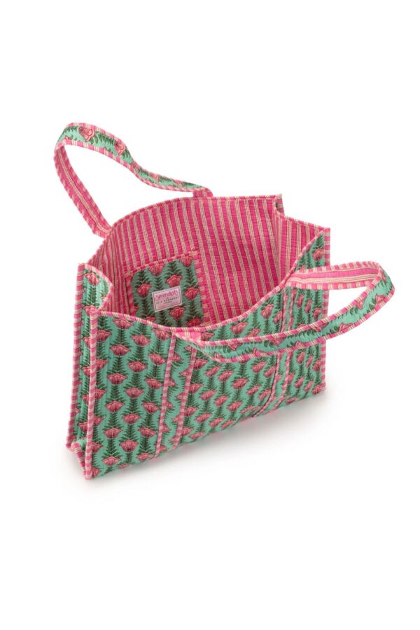 Elie Beaumont serendipity Cotton tote green lotus2