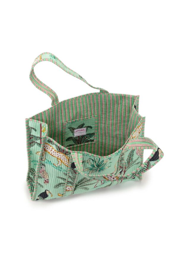 Elie Beaumont serendipity Cotton tote mint jungle2