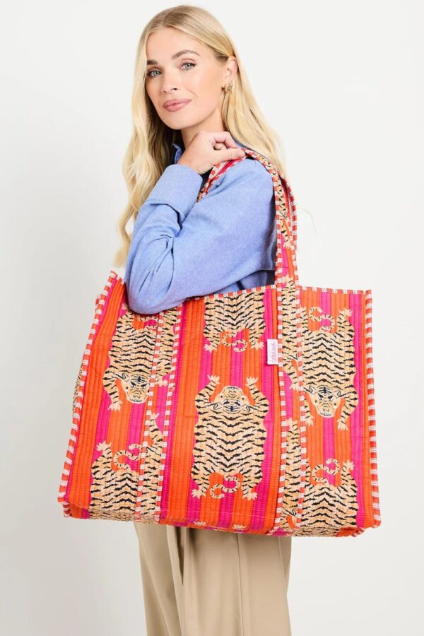Elie Beaumont serendipity Cotton tote tibetan tiger