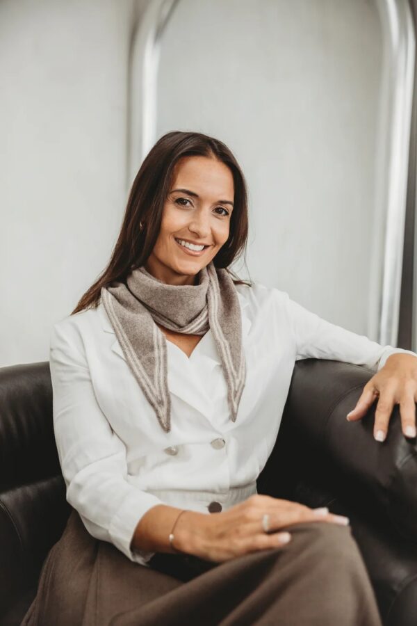 Elie Beaumont triangle wool neck scarf coffee