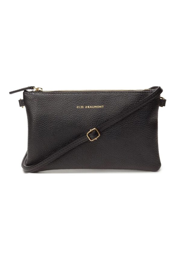 ElieBeaumont black leather pouch bag2