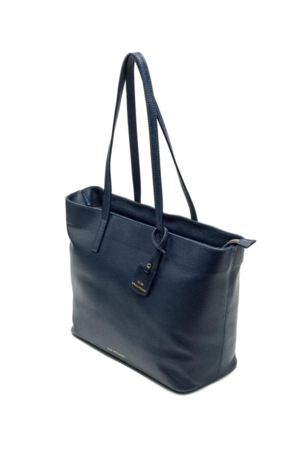 ElieBeaumont navy leather tote bag2