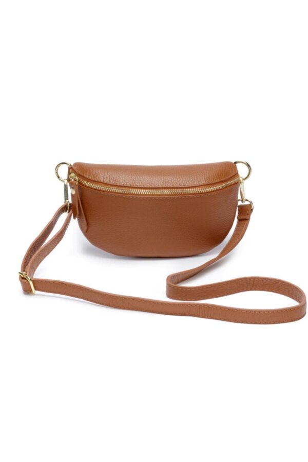 ElieBeaumont tan leather sling bag1