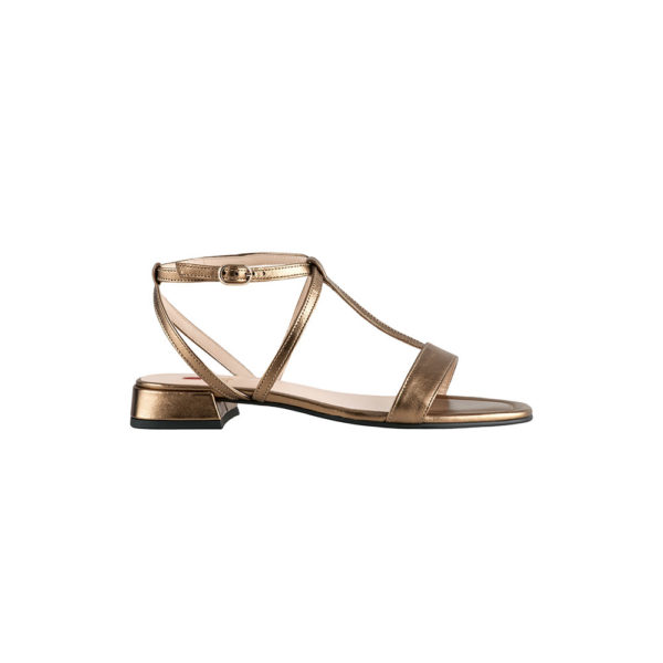 Hogl Bronze leather flat strappy sandal 1 101551