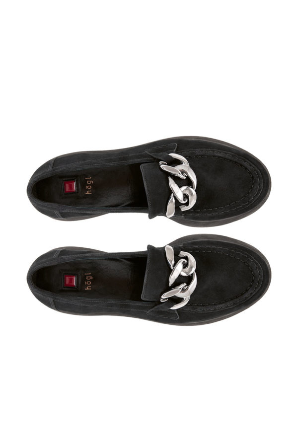 Hogl Chunky black suede loafer with heavy buckle 4 101622 1