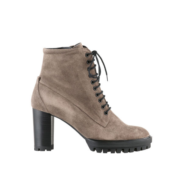 Hogl Heeled platform lace up ankle boot in taupe 2 107832
