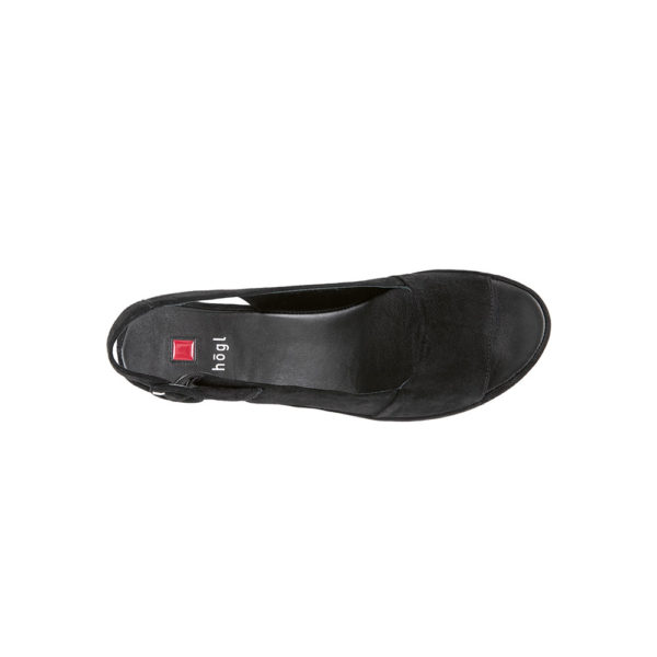 Hogl Platform wedge black suede sandal top