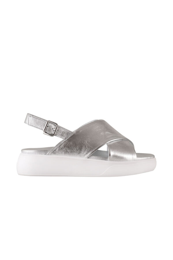 Hogl Silver leather flatform sandles 5 10 2921