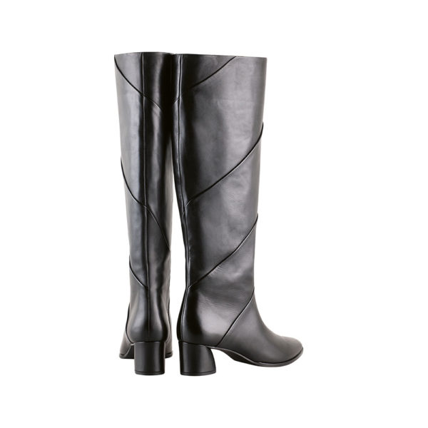 Hogl back view black leather knee length boots 2 104653
