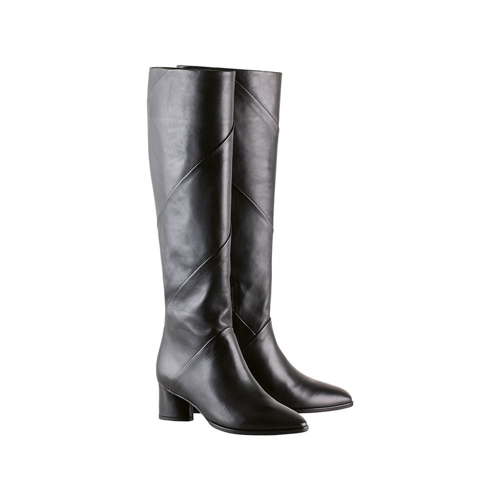 Hogl pair black leather knee high boots 2 104653 1