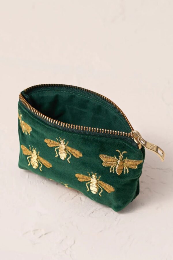 Honey Bee Forest Velvet Coin Purse elizabeth scarlett1