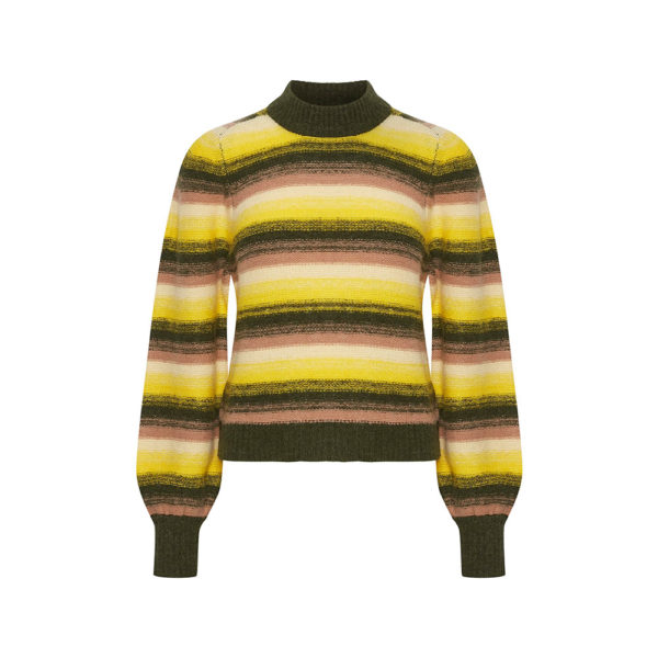 InWear Tessasiw knitted pullover in Green and yellow stripe