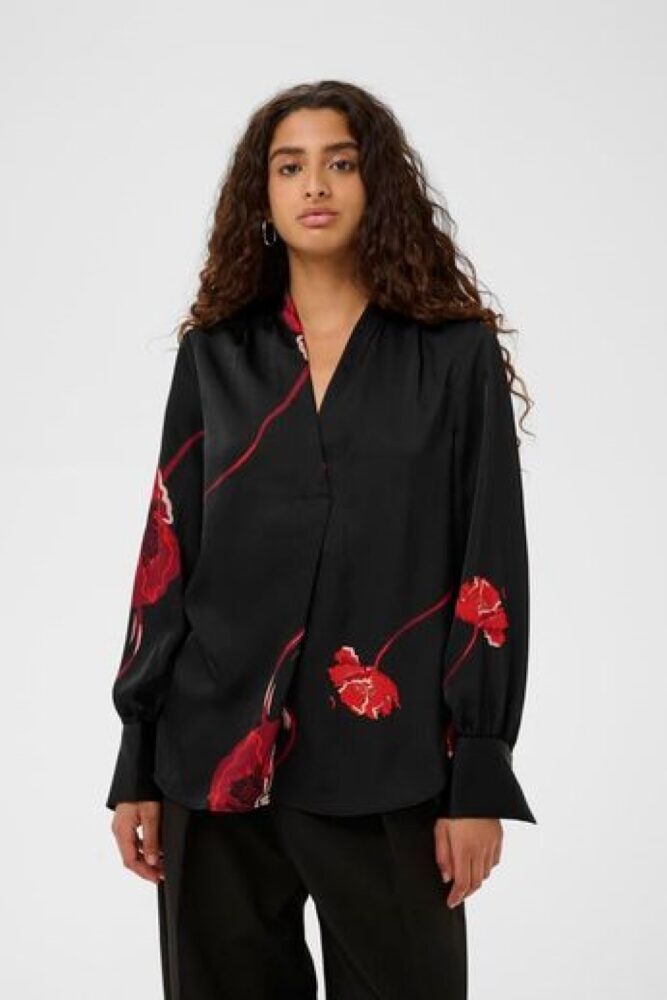 InWear dawn black poppy blouse