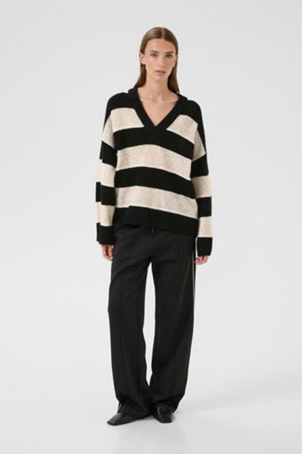 Karen by Simonsen strip sweater black and white