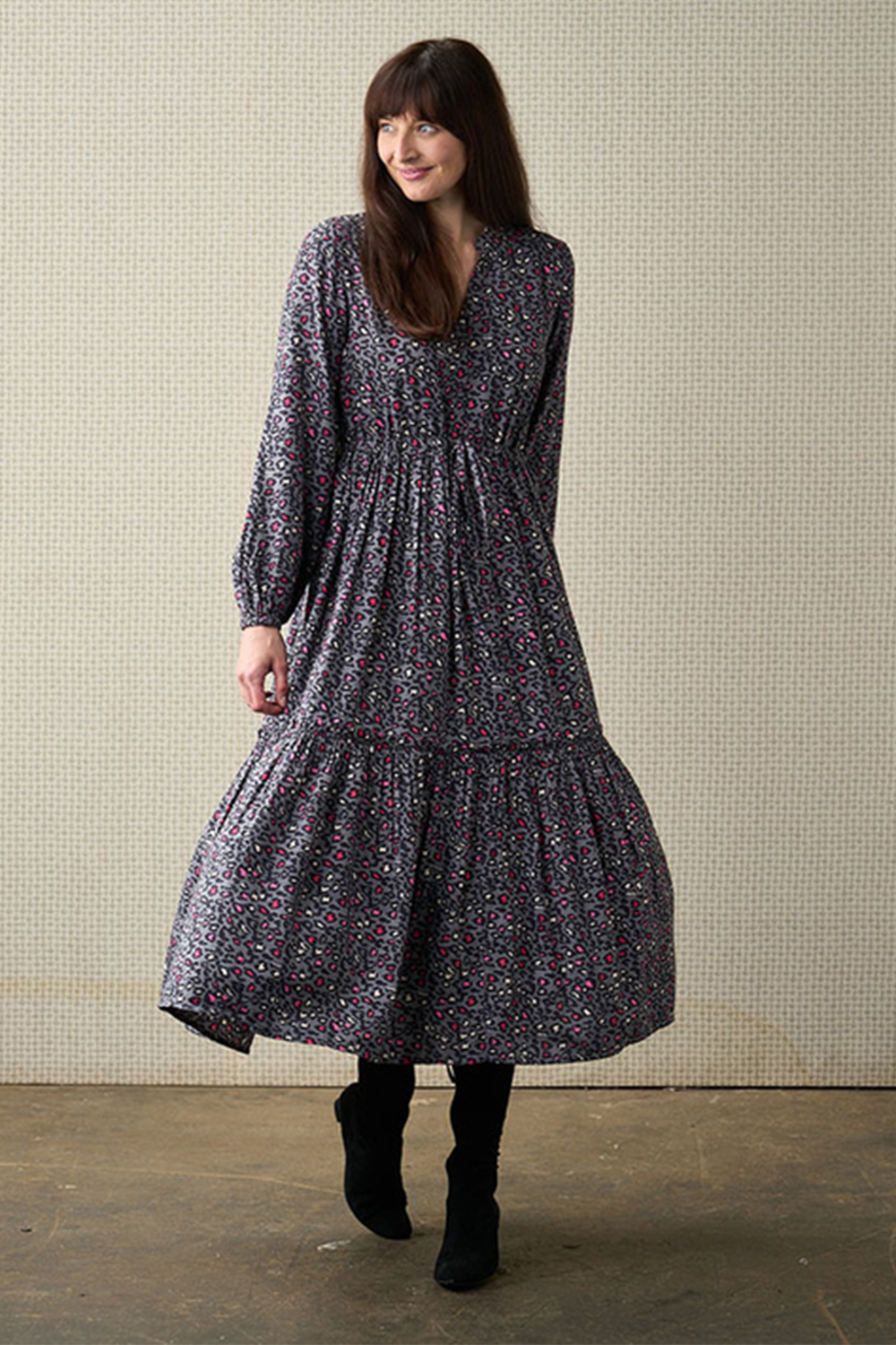 Luella : Anju Dress Animal Print Grey 