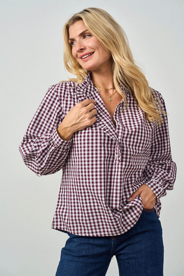 Luella Cotton Gingham Blouse