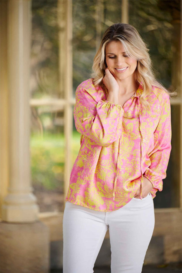 Luella Francesca blouse yellow and pink 1