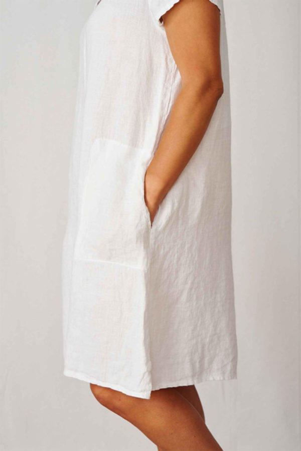 Luella Maisie White linen pocket in dress 1