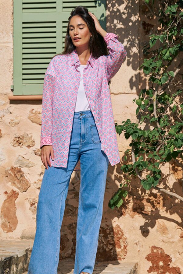 Luella Montepellie shirt Pink Blue