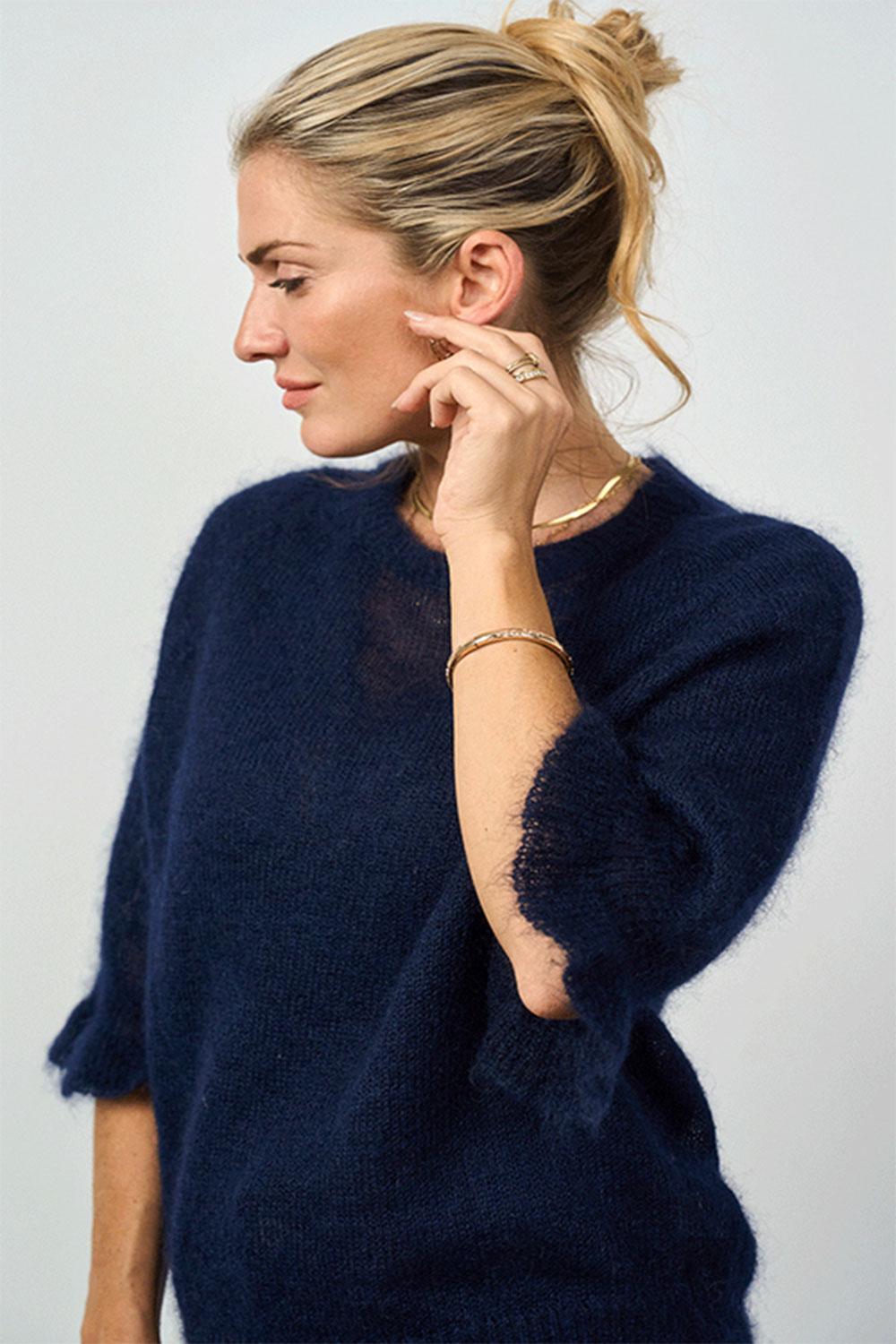 Luella Navy Inverness Mohair jumper