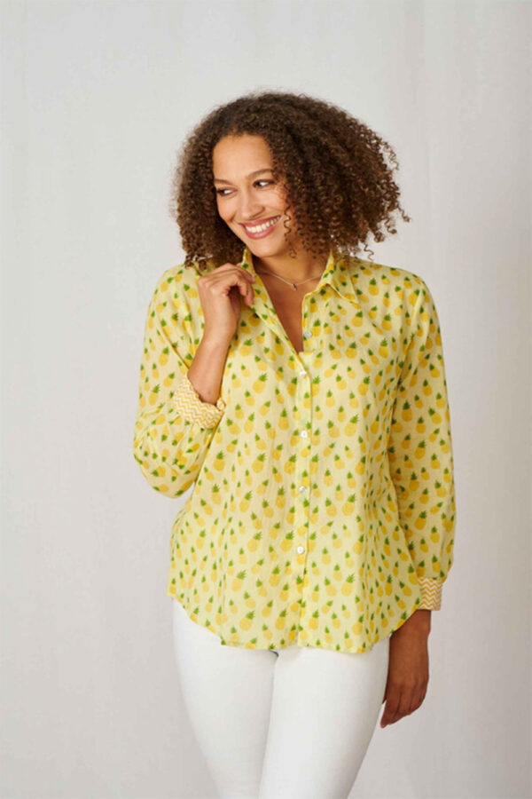 Luella Pineapple yellow cotton shirt