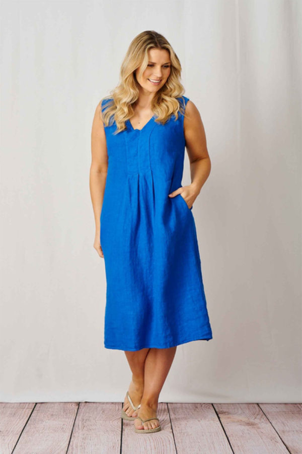 Luella Sahara blue linen dress