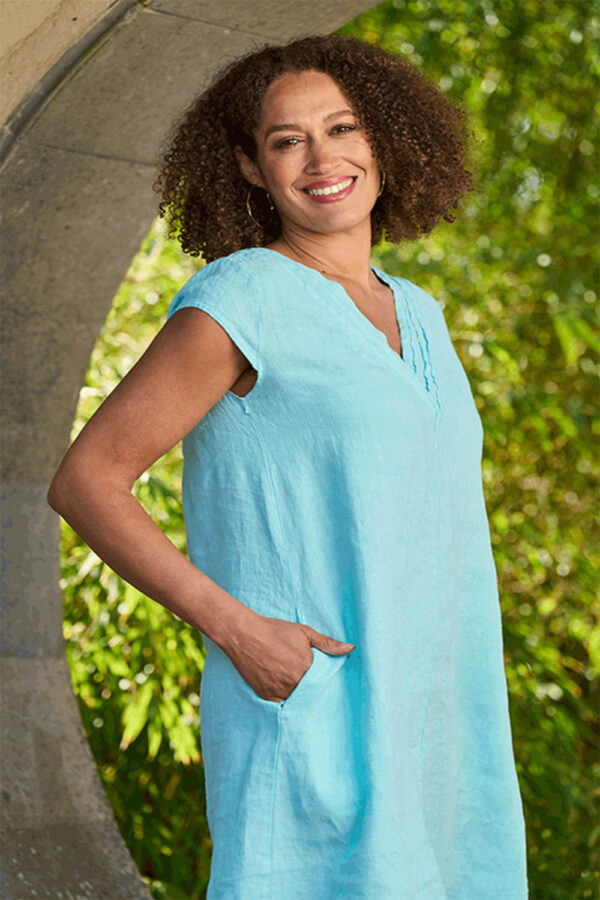 Luella Vida Aqua Linen dress