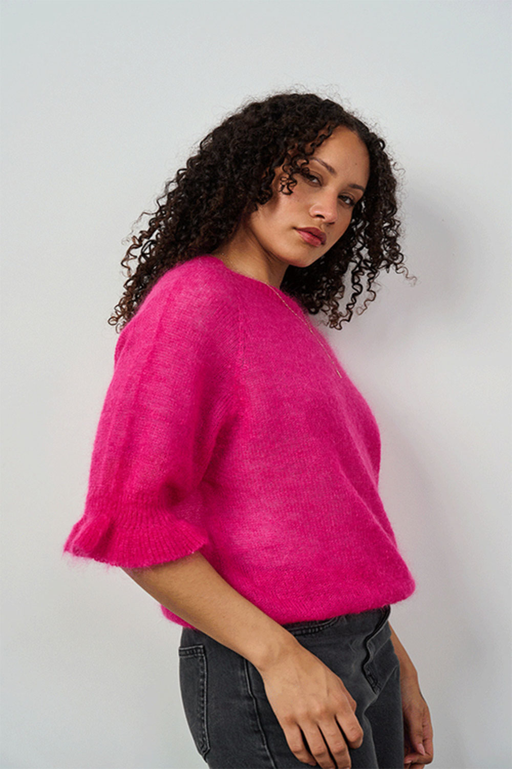 Luella bright pink mohair top