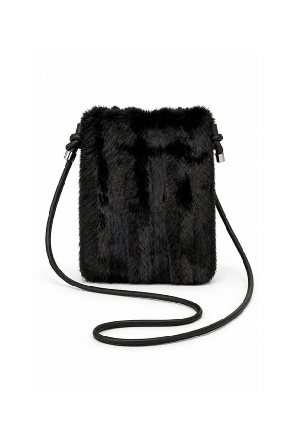 Luella cross body faux fur black bag