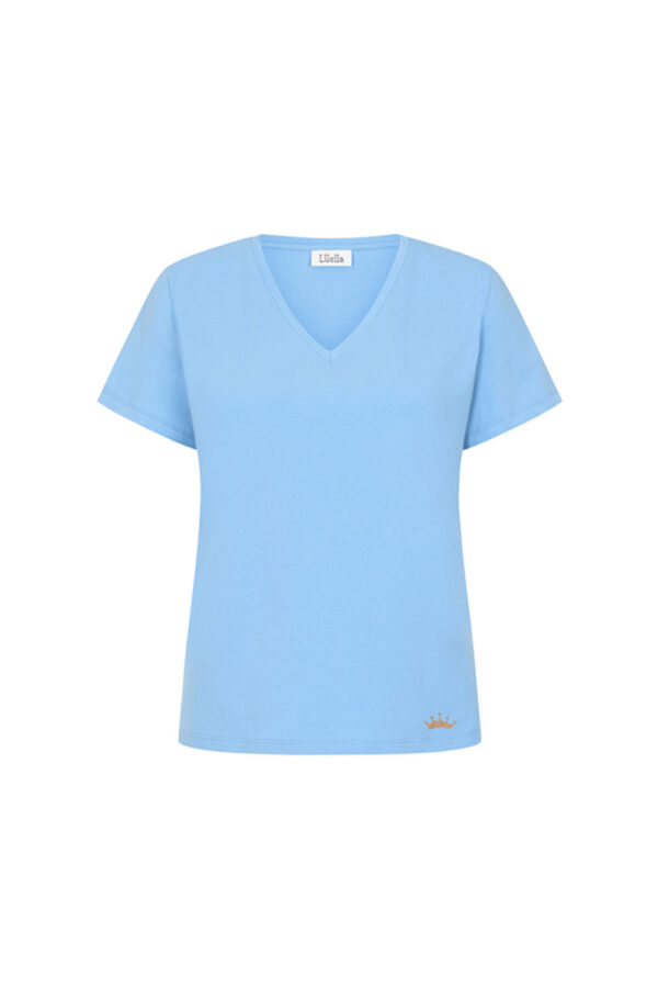Luella light blue V neck cotton T shirt