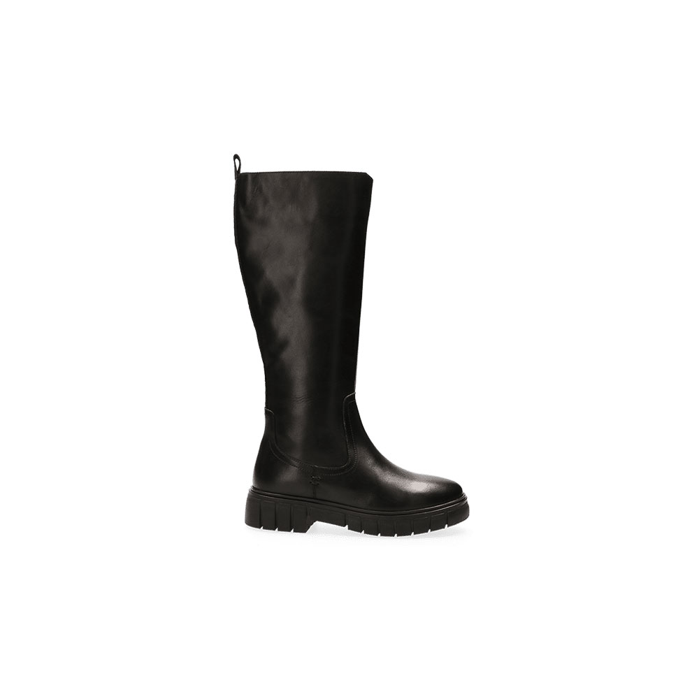 Maruti : Thom Chunky Sole Black Leather Tall Boots - jojo Boutique