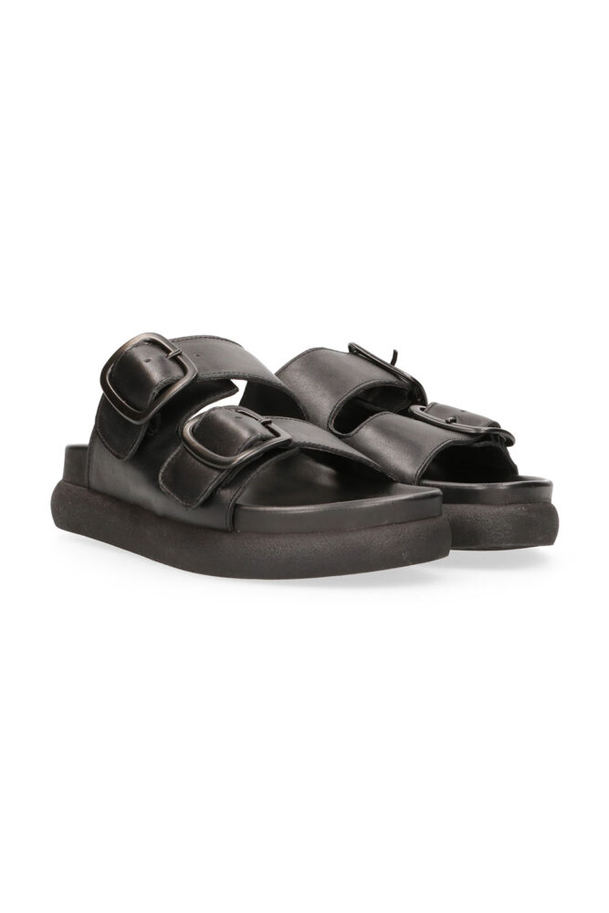 Maruti : Edin Black Leather Sandals - jojo Boutique