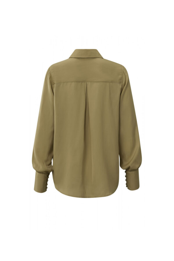 Olive green slinky shirt back