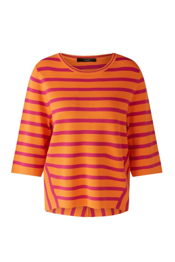 Oui 0087487 orange stripe jumper1