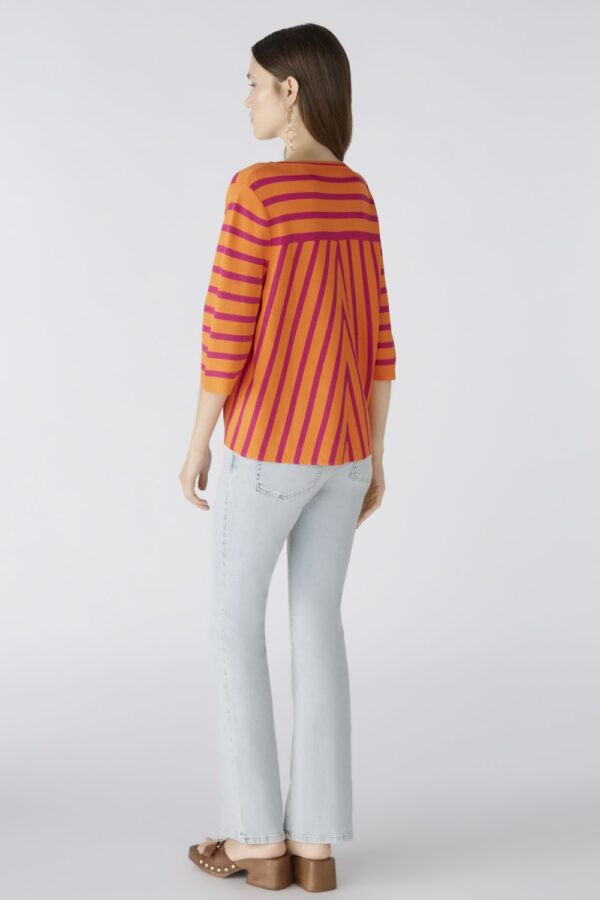 Oui 0087487 orange stripe jumper2