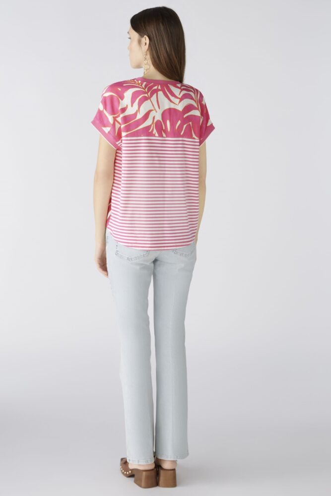 Oui 0087505 pink white top2
