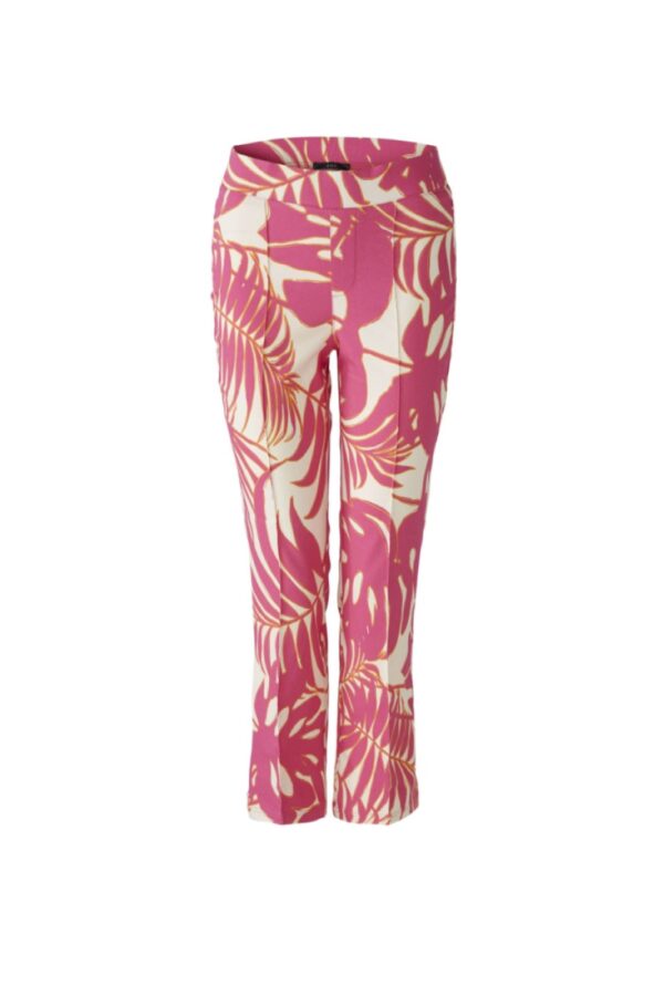 Oui 0087578 pink white trouser1