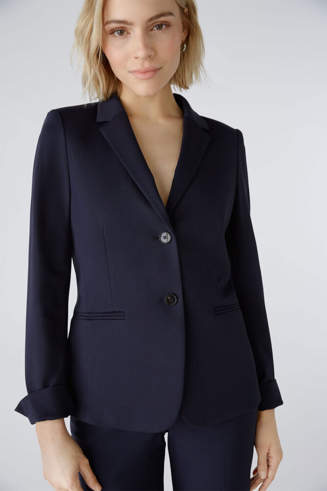 Oui Navy Jersey Jacket 88450