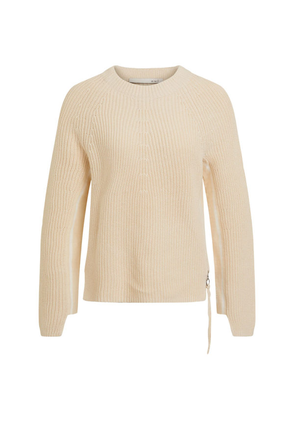 Oui Nude Cotton Sweater with side zip 73787 1