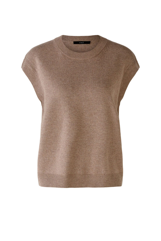 Oui Taupe knit Tank 80132