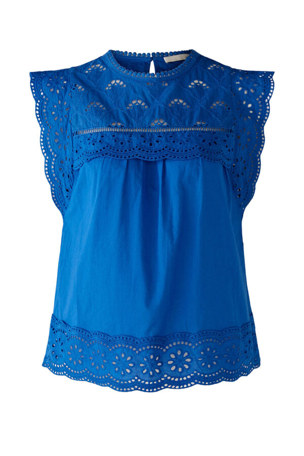 Oui blue cotton blouse 78595