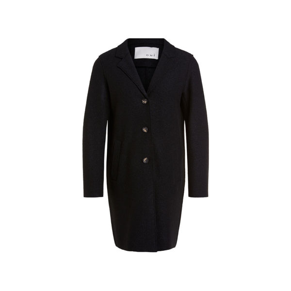 Coats | Leather Jackets| Blazers Oui Black Boiled Wool Jacket Coats