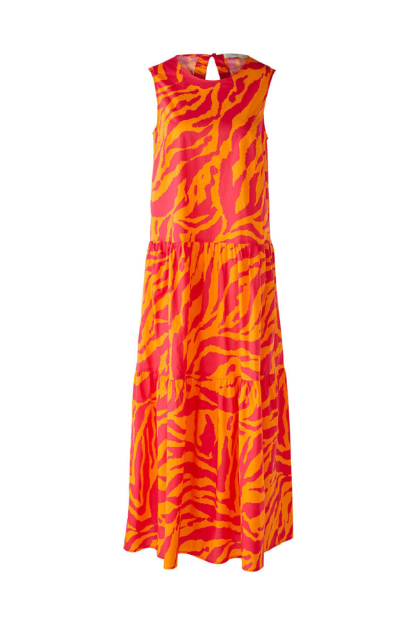 Oui cotton maxi dress in pink and orange