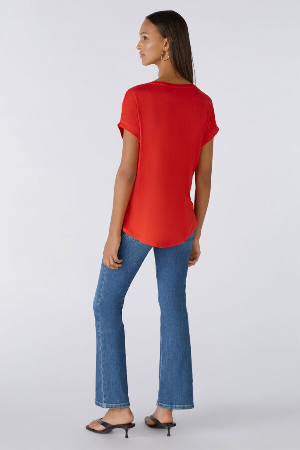 Oui long length Red T shirt 88335