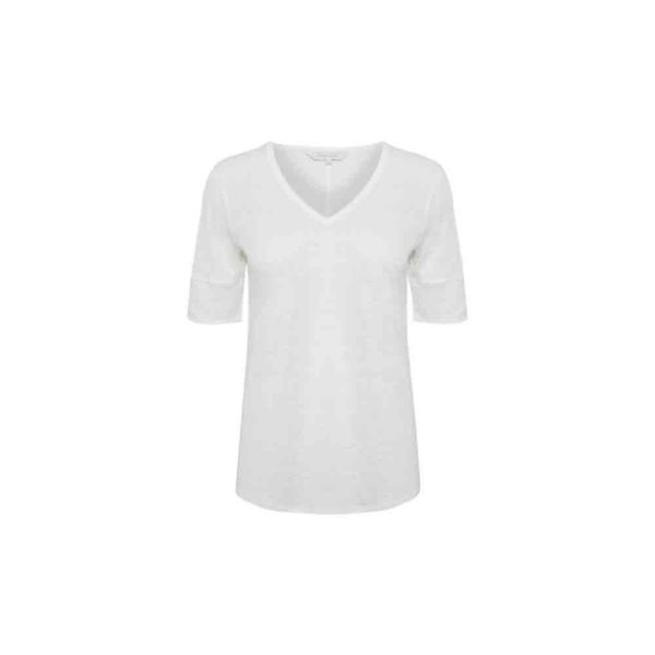 PartTwo Curly white linen T shirt 30304026