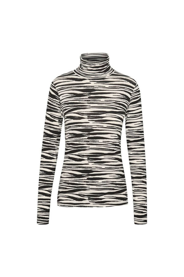 PartTwo Efinas black zebra print polo