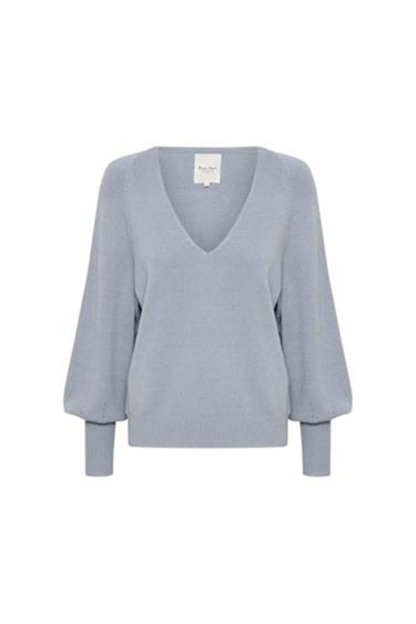 PartTwo Maise V neck pullover Quarry grey 30306557